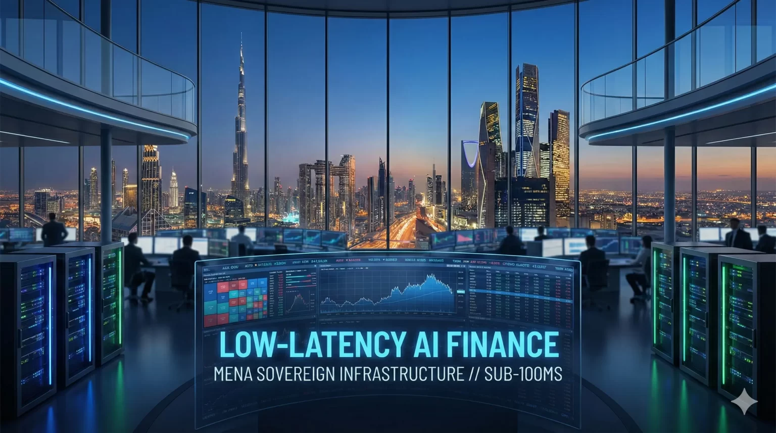 Low-latency AI finance infrastructure in Dubai and Riyadh trading floor